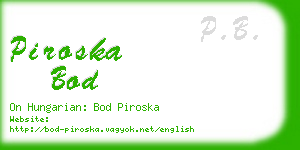 piroska bod business card